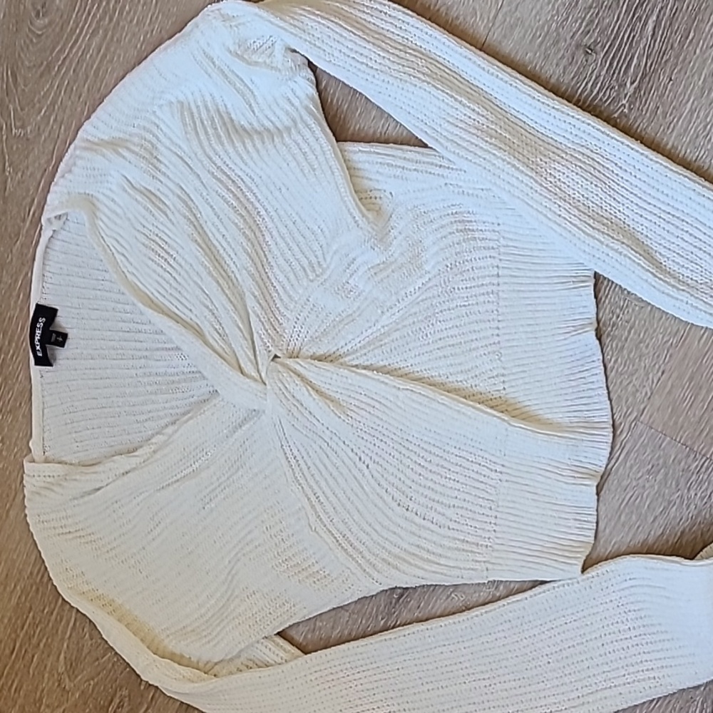 Express womens crop front teist sweater SMALL